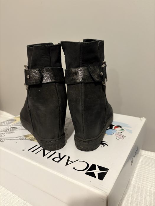 Skórzane botki zimowe