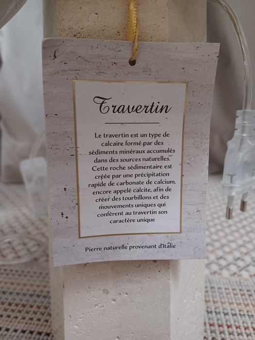 Lampa stołowa trawertyn travertin nowa kamień