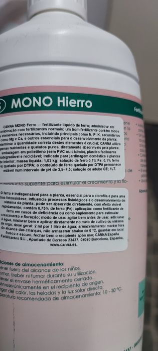Fertilizante Mono Ferro 1L Canna