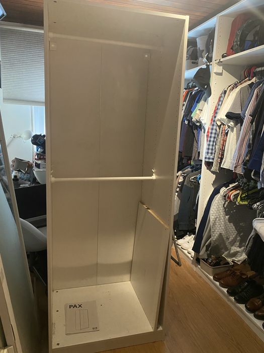 Roupeiro PAX IKEA branco 75cm + 2 varões + 1 prateleira