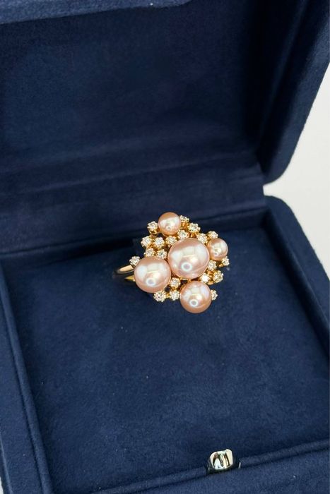 Золота Каблучка Giovanni Ferraris  Оригінал з перлинами та діамантами