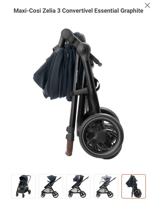 Carrinho bebé Maxi-cosi Zélia 3 Convertível Essential Graphite