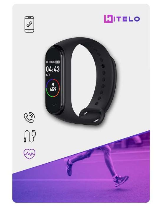 Smartwatch Opaska Zegarek Smartband Sportowa Kroki Tętno - OKAZJA