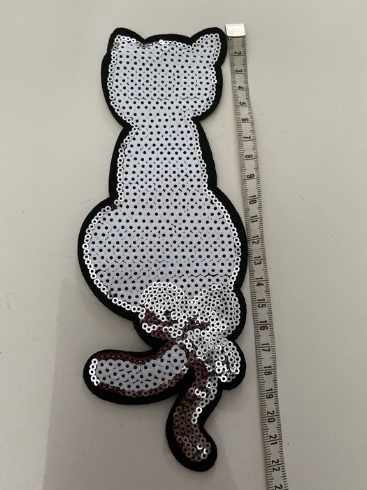 Naszywka cekiny kotek