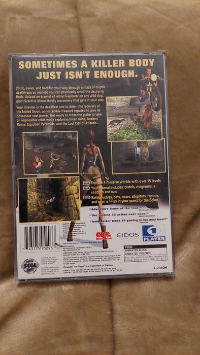 Sega Saturn Tomb Raider (Caixa e manual)