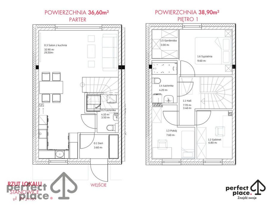 Dom szeregowy_75m2_ogródek_klimatyzacja_fotowolt.