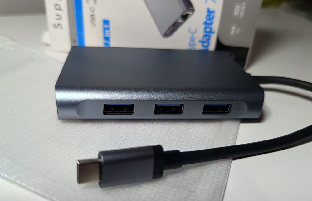 Hub USB C 7w1 adapter HDMI 4K VGA PD 100W USB 3.0 Ethernet stacja doku
