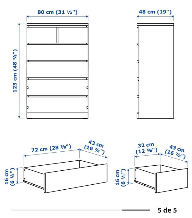 Cômoda 6 gavetas IKEA