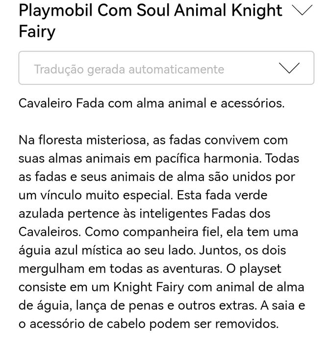 Knight Fairy Com Animal De Alma da playmobil