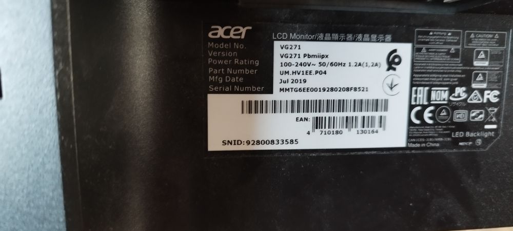Monitor ACER VG271