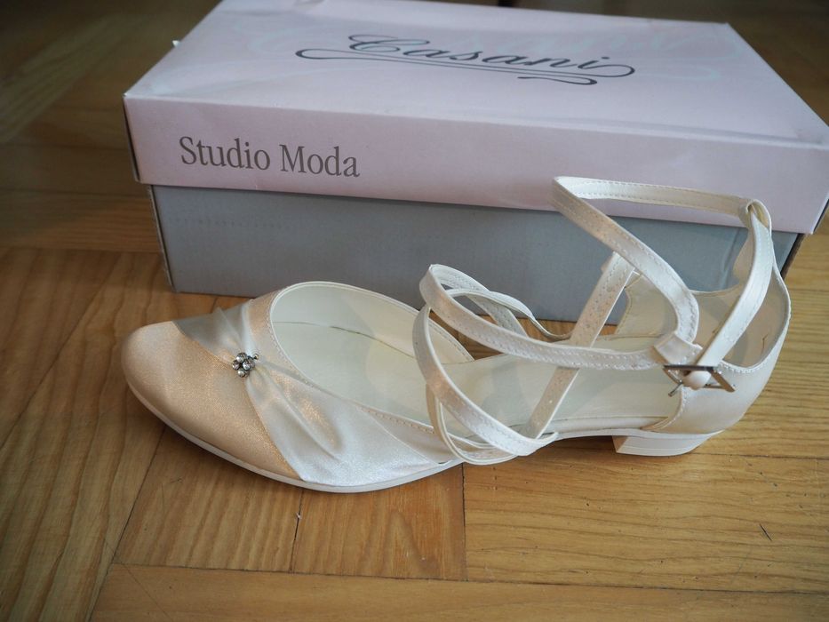 Nowe buty ślubne satynowe CASANI 37