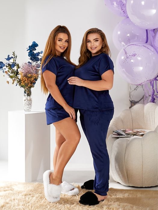 Плюшева піжама / жіноча піжама трійка /велюрова піжама 3в1 + розмір 52