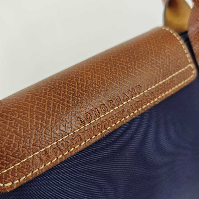 Torba Damska"Longchamp_Le_Pliage_Nylon_Skóra_Navy blue