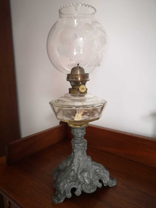 Secesyjna Lamka lampa naftowa Brunner Wien Gebruder secesja