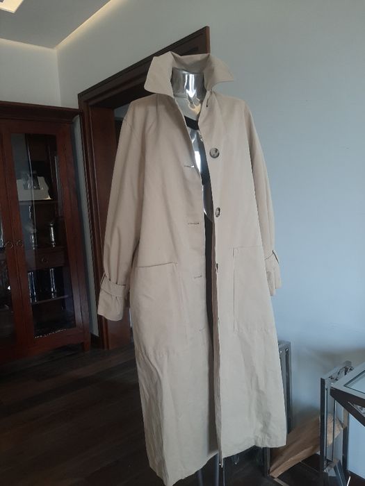 Zara Nowy dlugì plaszcz trencz prochowiec oversize