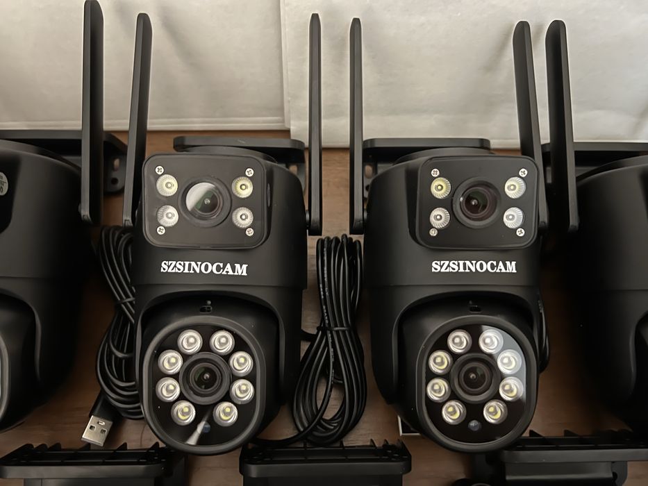 Уличная двойная IP66 12мп Wi-Fi камера видеонаблюдения full hd черная