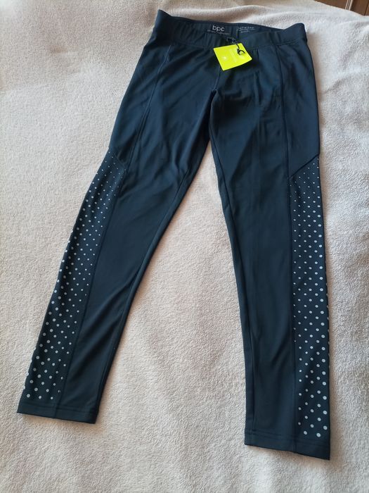 Czarne legginsy, termoaktywne, rozm. 40/42, reflective, NOWE