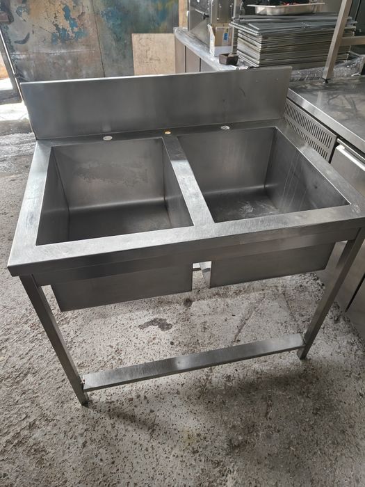 Ванна миюча одинарна/подвійна/ зі столом бу нержавіючі