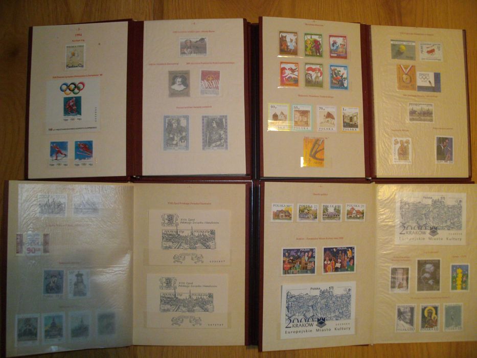 Kolekcja Polska 1994-2001 czyste ** stan gabinetowy, bloki, czwórki, w albumach Fischer