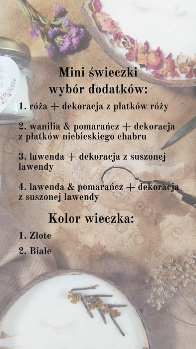 Świeczki upominki podziękowania dla gości komunia ślub wesele itp