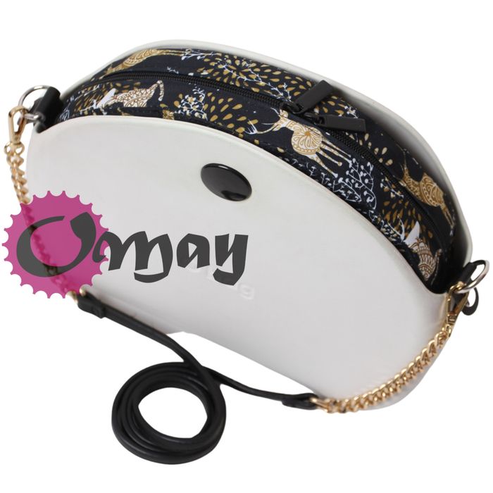 Czarny organizer do OBAG MOON LIGHT jelonki złote 2 kieszenie OMAY