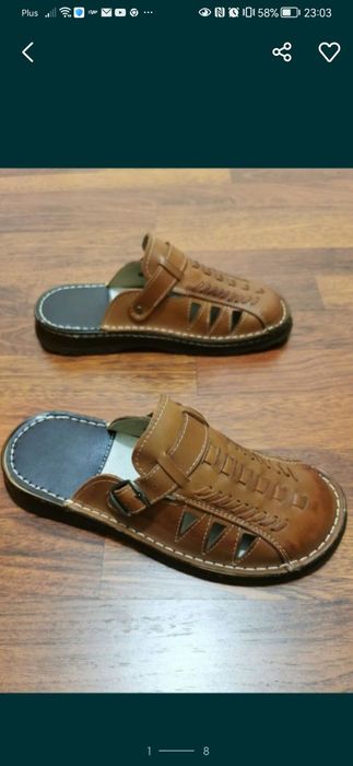 Skórzane Klapki Męskie Lekkie