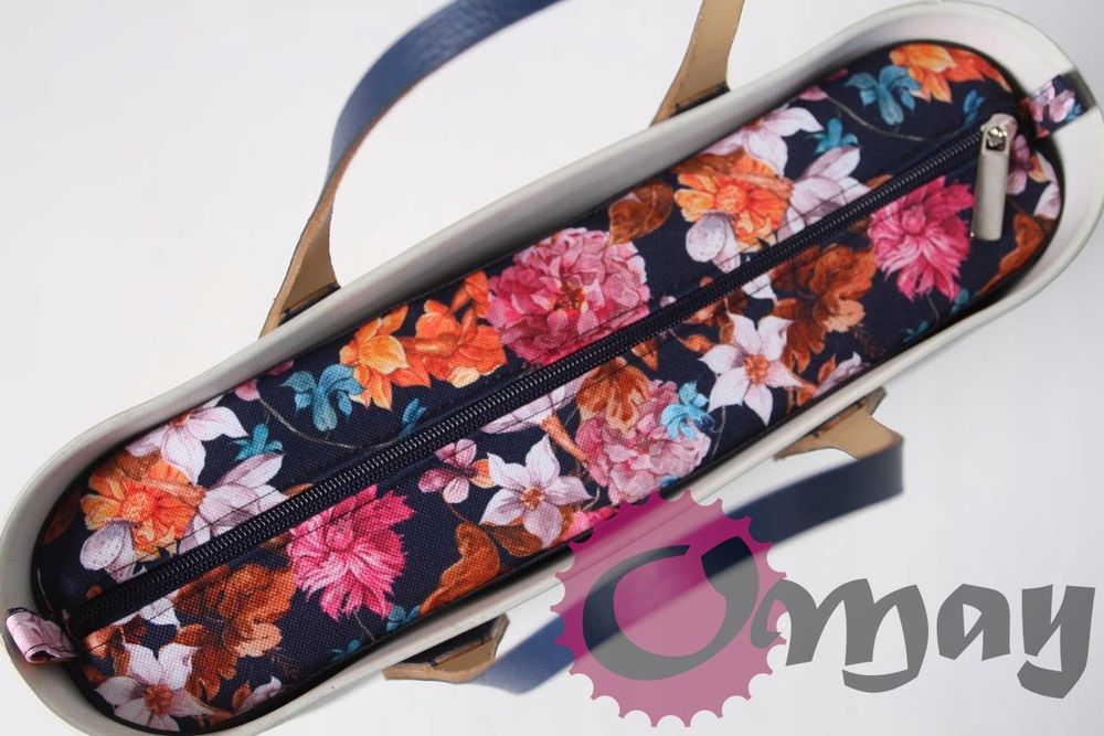 organizer do OBAG MINI kwiaty granat wkład 2 kieszenie OMAY