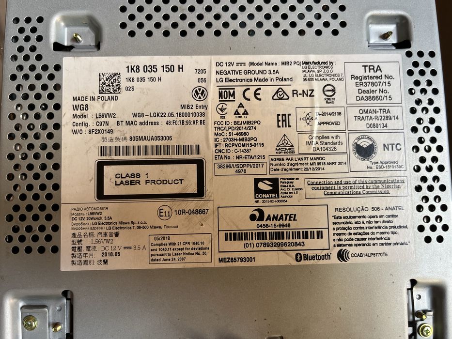 Продам оригінальну магнітолу фольцваген т6