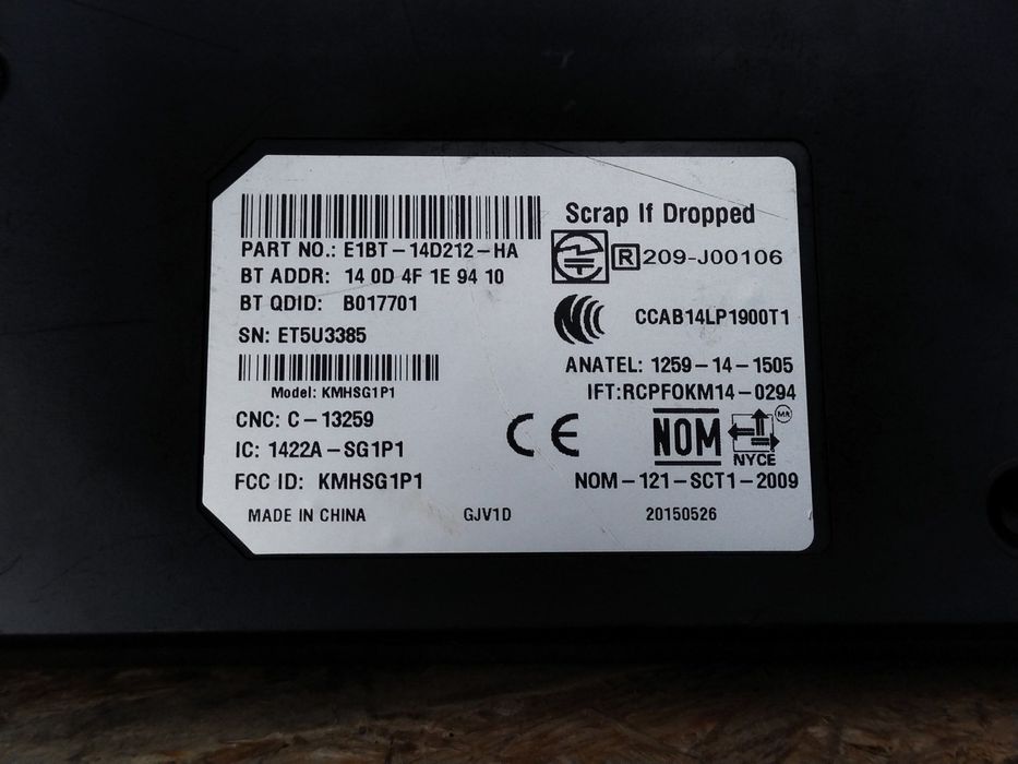 Ford C-Max II Mk2 10-19 Focus Mk3 модуль блок Bluetooth E1BT-14D212-HA