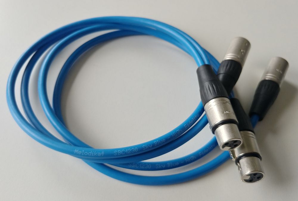 Melodika SBC1230 Sky Blue 2x XLR 1m Interkonekt
