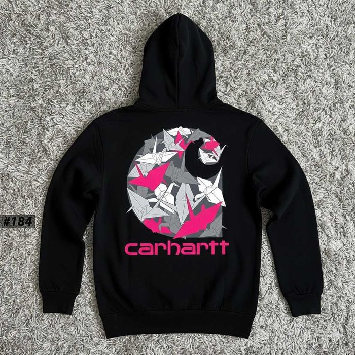 Черное Худи CARHARTT Big Logo — Чорна Толстовка Кархарт — XS/XL