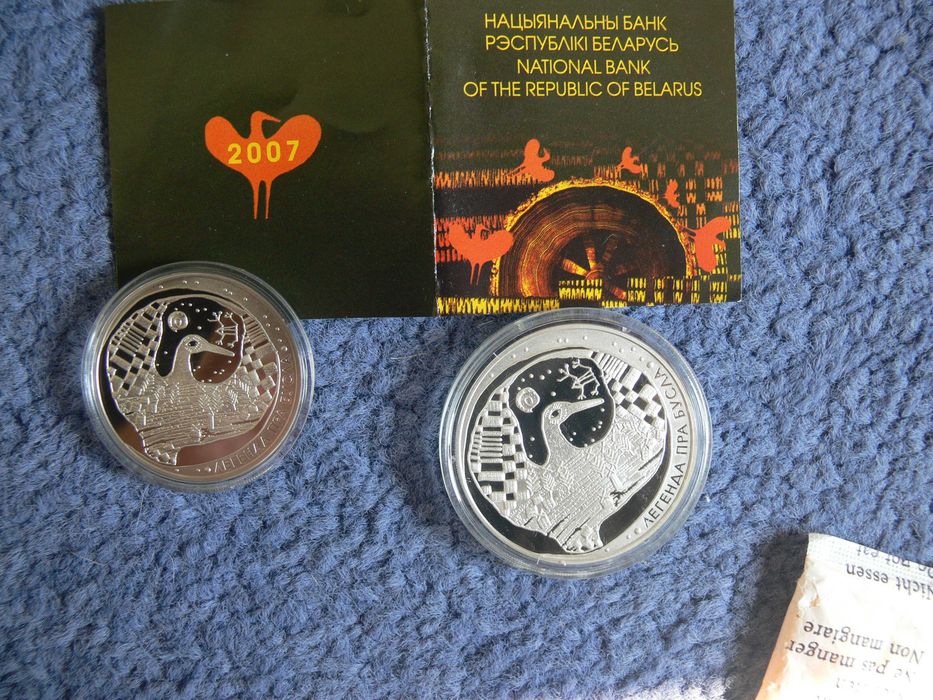 Legenda o Bocianie Białoruś 20 Rubli srebrna moneta