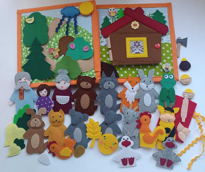 Пальчиковий театр 12 казок. Книга з фетру.В наявності!