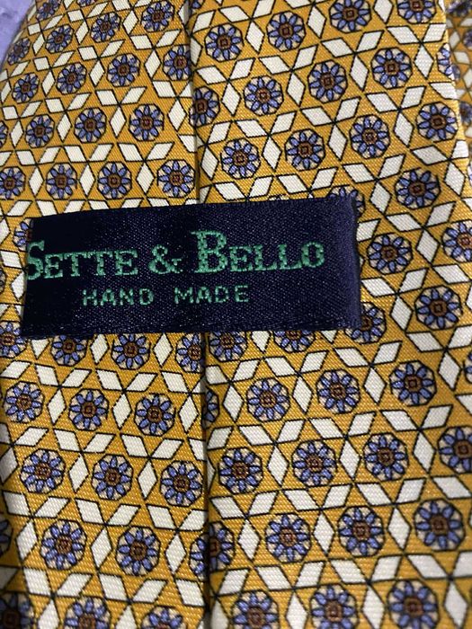 Sette&Bello krawat jedwabny ręcznie robiony