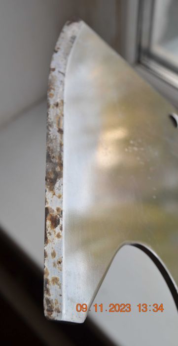 Кухонный топор, тесак, секач. Для рубки мяса. Хромированный. 32х11 см.