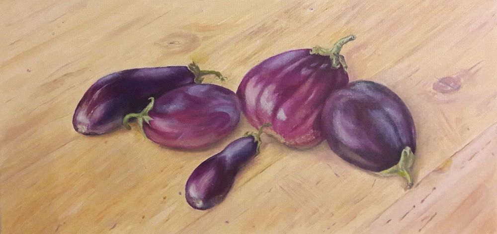 Картина олійними фарбами "Кохан-баклажани"