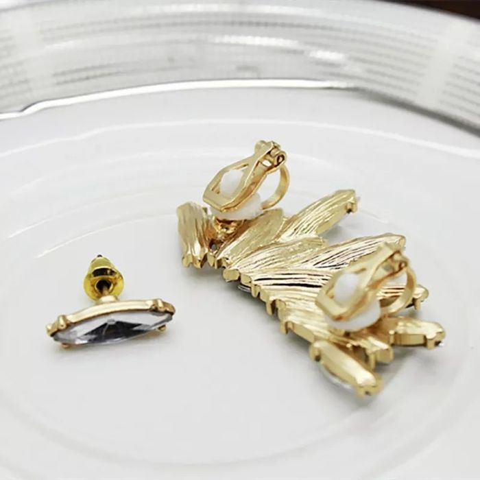 Элегантный кафф клипс на ухо кристаллы серьга Earcuff Клип каф серьги