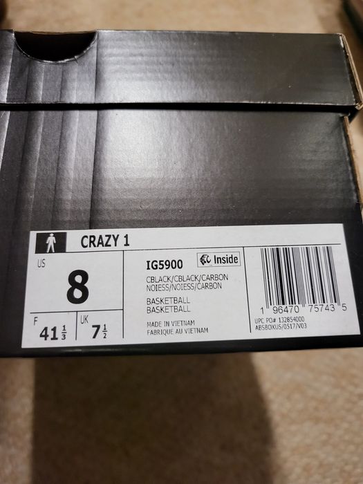 Нові чоловічі баскетбольні кросівки Adidas Crazy 1 Kobe Bryant Lakers