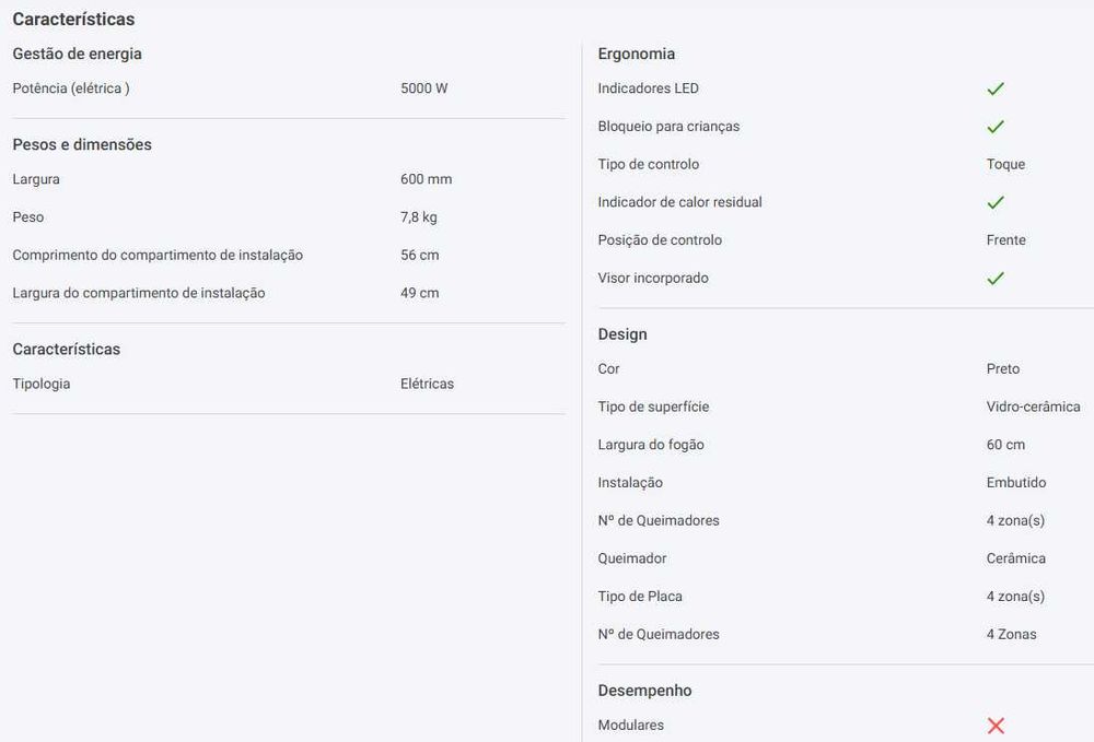 Placa Vitrocerâmica - Princess Festo - E