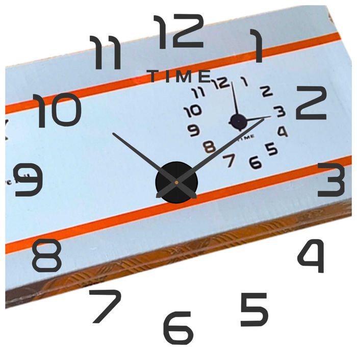 Zegar ścienny LOFT DIY 60-130cm naklejany czarny