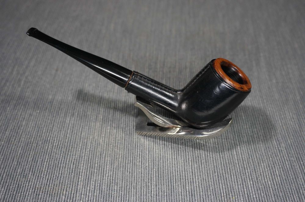 Bonito cachimbo antigo LONGCHAMP forrado a pela, em urze (França)