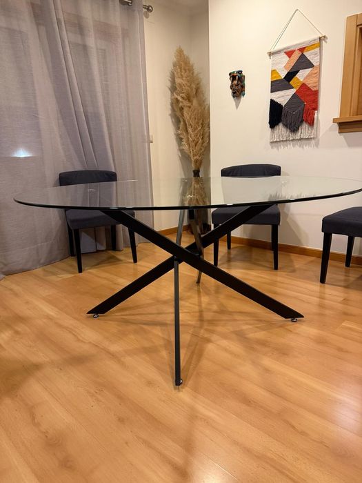 Mesa Vídro Redonda 160cm. NOVA. Vente Unique