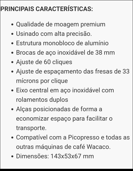 Moinho de café portátil.