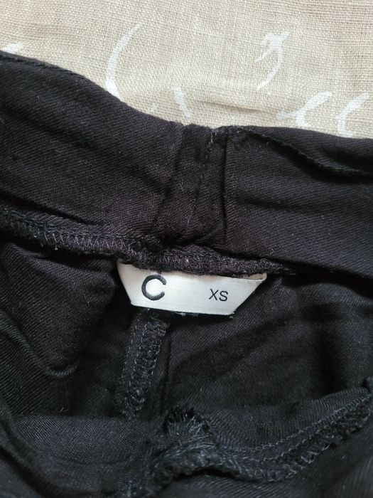 Czarne paperbagi z wiązaniem w pasie XS/S 100% wiskozy