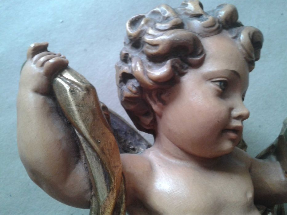 Rzeźba z drewna do zawieszenia Aniołek, Cherubin.. Niespotykana!
