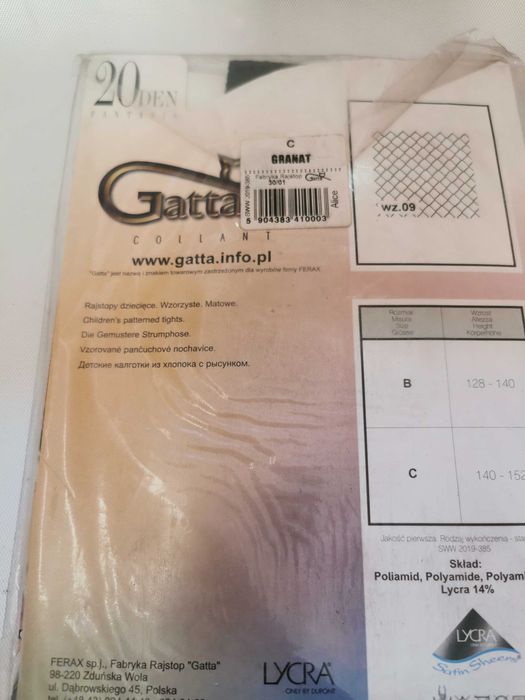 Rajstopy dla dziewczynki Gatta rozmiar 140-152 wzorzyste, granatowe