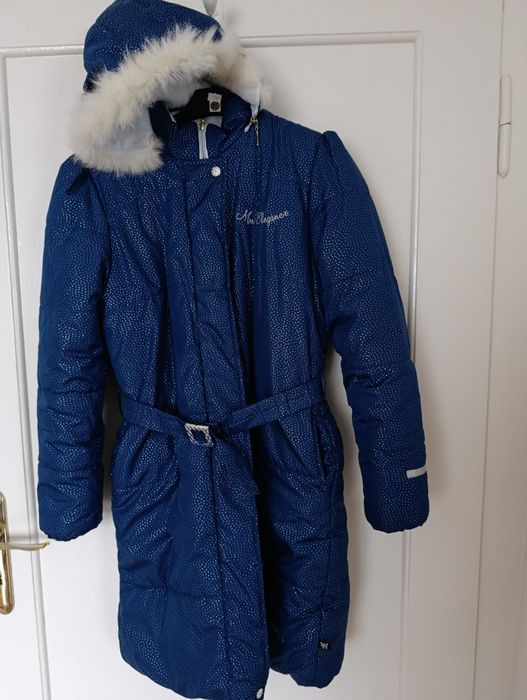 Piękny ciepły płaszcz kurtka zimowa na polarze 152