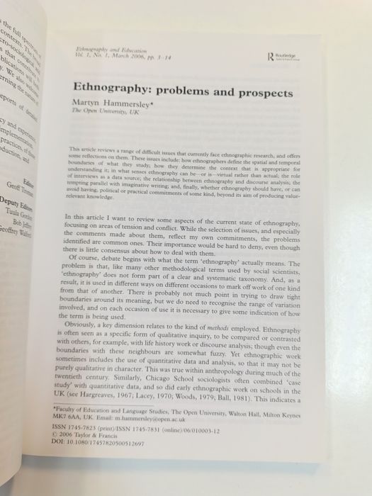 Ethnography and education