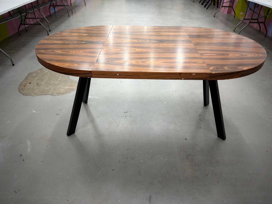 Stół rozkładany Medan 100-168 cm (Palisander / Czarny) – loft, industrial