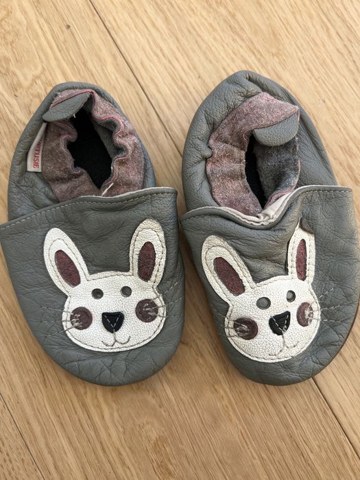 Kapcie ekotuptusie 20-21 z kroliczkiem szare
